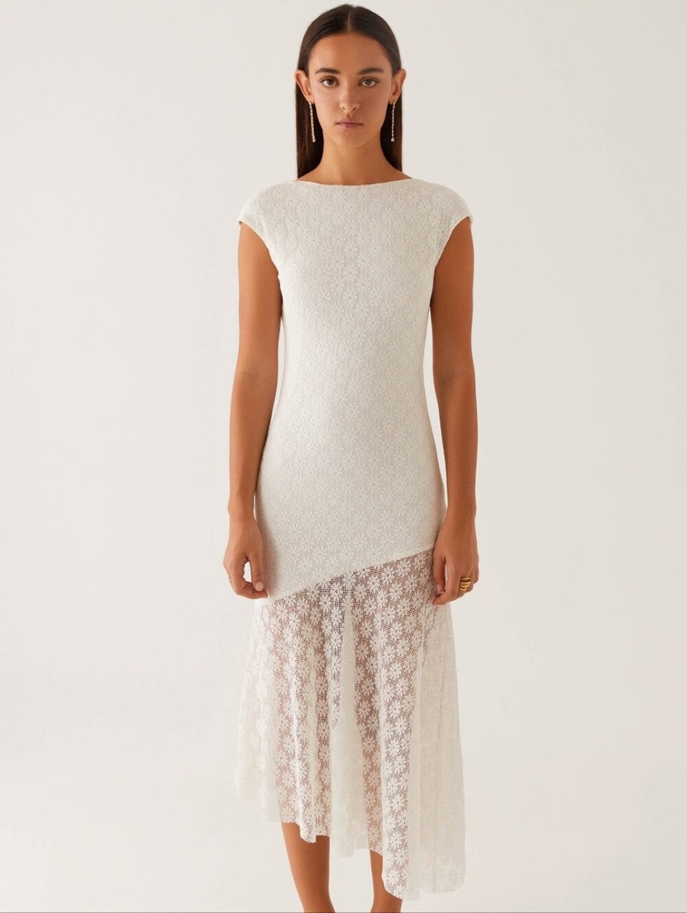 Peppermayo NWT Arielle Open Back Midi Dress White US 12